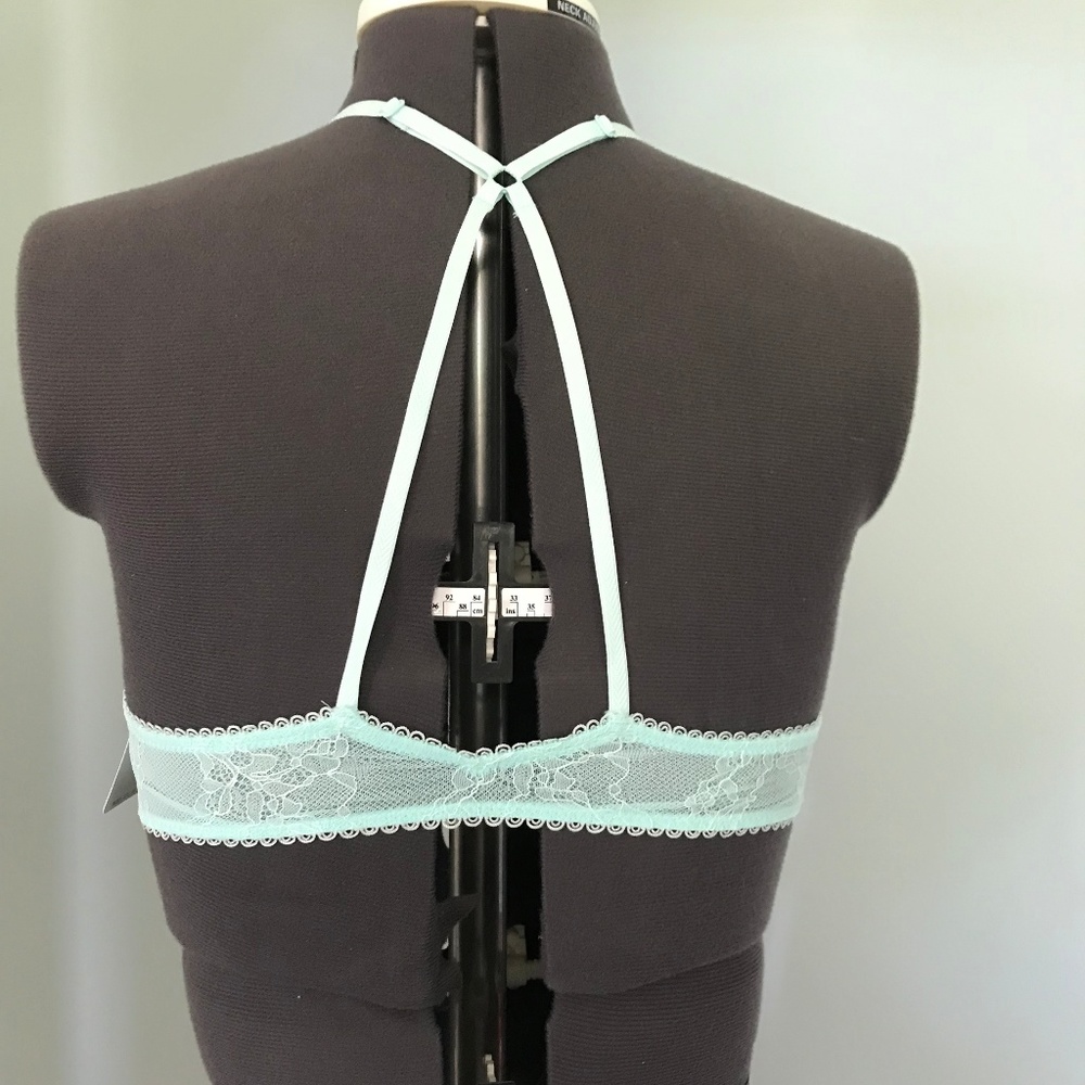 NWT's mint aqua FREE PEOPLE lace BRAlette    M - Picture 3 of 4